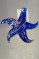 Pendentif étoile bleu foncé et lamelles argent en verre de Murano