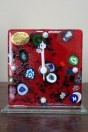 Horloge rouge en verre de Murano