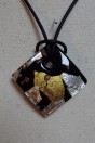 Pendentif Rombo or et argent en verre de Murano