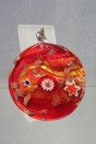 Pendentif rond rouge et murrines