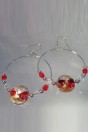 Boucles Klimt rouge créoles 