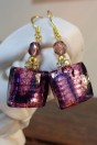 Boucles d'oreilles Dicroquadrato fushia