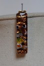 MEDAGLIA bijoux en verre de Murano fusing couleur ambre et feuille d'or avec cordon murano