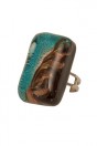 Blue and black ring adjustable Luxia Rectangle