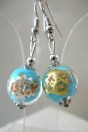 Boucles d'oreilles Klimt bleues claires