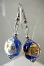 Boucles d'oreilles Klimt bleues foncés