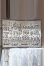 Grande Gravure sur feuille d'argent et verre de Murano bleue claire