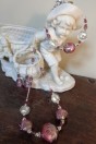 Collier de perles artistiques carées en verre de Murano
