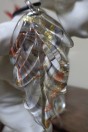 Pendentif plume grise en verre de Murano