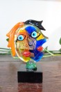 Sculpture visage Picasso multicolor