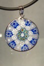 Medaille Murano millefiori bleue