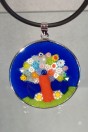 Medaille Murano arbre de vie medio bleue