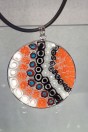 Medaille Murano orange et noir