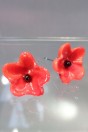 Boucles d'oreilles fleur rouge