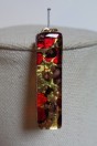 MEDAGLIA bijoux en verre de Murano fusing couleur rouge et feuille d'or avec cordon murano