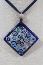 pendentif Losange Murrines bleues