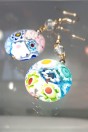 Boucles d'oreilles murrines millefiori pastelles plates